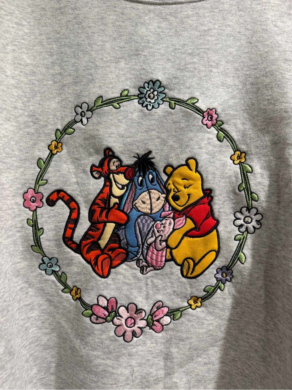 Disney Grey Sweatshirt with Winnie the Pooh & Friends Embroidery